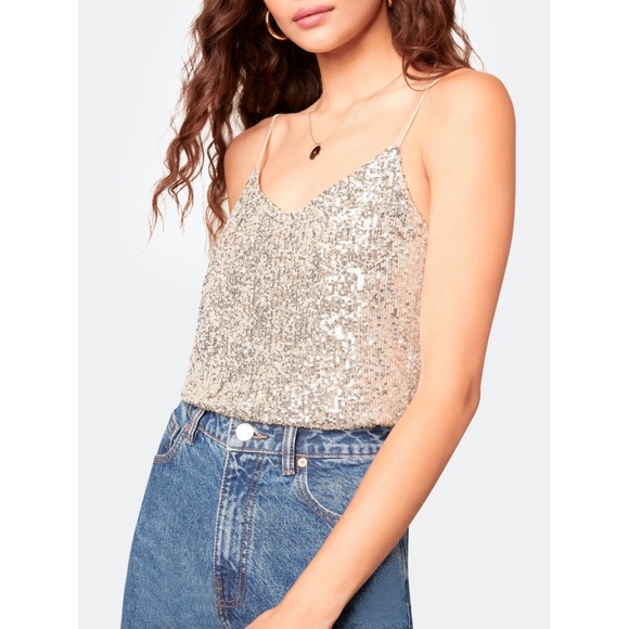 NWT Sequin Sleeveless Camisole Tank | Medium | Gilli | - Picture 3 of 4